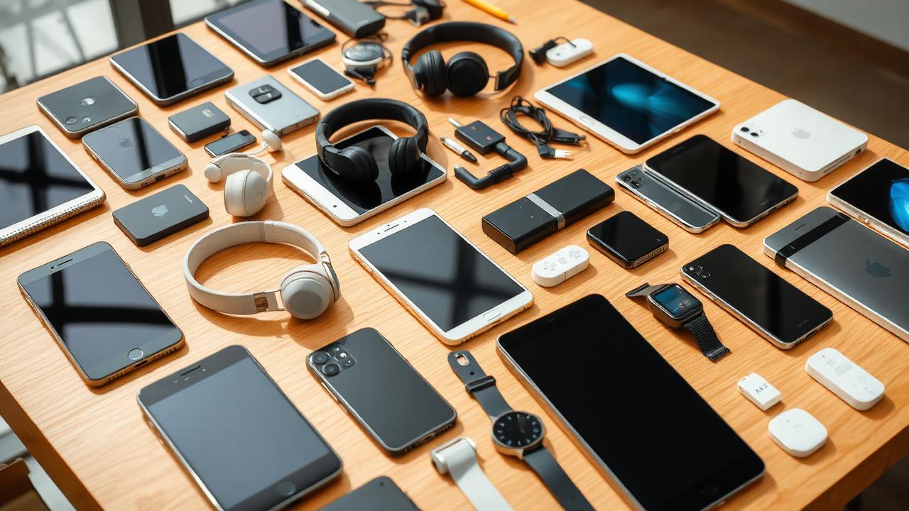 Diversos produtos eletrônicos